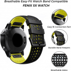 ANCOOL Garmin Fenix 7X/6X/5X Kay -Black Yellow 