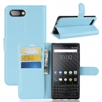 AVIDET BlackBerry KEY 2 Deri Czdan Klf-Blue