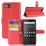 AVIDET BlackBerry KEY 2 Deri Czdan Klf-Red