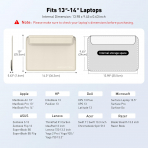 AboveTEK 2si 1 Arada Laptop Klf (13-14 in)-Beige