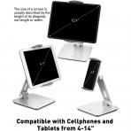 AboveTEK Kiosk Alminyum Telefon/Tablet Stand -Silver