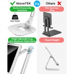 AboveTEK Uzun Kollu Alminyum Tablet Stand-White