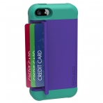Aduro iPhone SE / 5S / 5 Cache Rugged ift Katmanl Klf-Purple-Turquoise