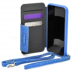 Amber And Ash iPhone XS / X Crossbody Folio Klf-Blue