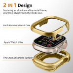 Amizee Apple Watch Ultra 4 Bumper K�l�f-Gold