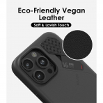 Aulumu Apple iPhone 16 Pro Max Deri Klf -Black