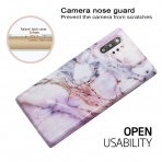 BAISRKE Samsung Galaxy Note 10 Plus Mermer Desenli Klf-Purple