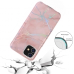 BAISRKE iPhone 11 Mermer Desenli Klf-Pink