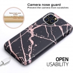 BAISRKE iPhone 11 Pro Mermer Desenli K�l�f-Black Rose Gold