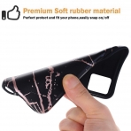 BAISRKE iPhone 11 Pro Max Mermer Desenli Klf-Black Rose Gold