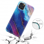 BAISRKE iPhone 11 Pro Max Mermer Desenli Klf-Blue