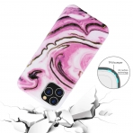 BAISRKE iPhone 11 Pro Max Mermer Desenli K�l�f-Pink