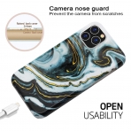BAISRKE iPhone 11 Pro Max Mermer Desenli K�l�f-Teal