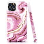 BAISRKE iPhone 11 Pro Mermer Desenli Klf-Pink