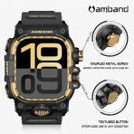 amBand Apple Watch 10 46mm Darbeye Dayankl Kay-Black Gold