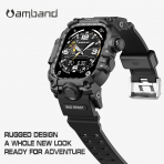 amBand Apple Watch 10 46mm Darbeye Dayankl Kay-Matte Black