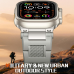 Bandletic Apple Watch Ultra 1/2.Nesil 49mm Kay-Platinium Grey