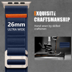 Bandletic Apple Watch Ultra 3 Esnek Naylon Kay��-Navy Blue