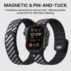 Bandletic Apple Watch Ultra 3 Manyetik Silikon Kay��-Black/Gray