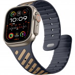 Bandletic Apple Watch Ultra 3 Manyetik Silikon Kay��-Anthracite Gray/Ochre