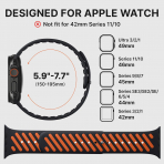 Bandletic Apple Watch Ultra 3 Manyetik Silikon Kay��-Black/Orange