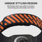 Bandletic Apple Watch Ultra 3 Manyetik Silikon Kay��-Black/Orange
