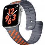 Bandletic Apple Watch Ultra 3 Manyetik Silikon Kay��-Space Grey/Orange