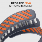 Bandletic Apple Watch Ultra 3 Manyetik Silikon Kay��-Space Grey/Orange