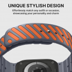 Bandletic Apple Watch Ultra 3 Manyetik Silikon Kay��-Space Grey/Orange