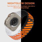 Bandletic Apple Watch Ultra 3 Manyetik Silikon Kay��-White/Glow Orange
