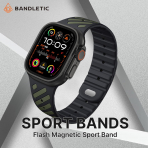 Bandletic Apple Watch Ultra 3 Manyetik Silikon Kay��-White/Grey