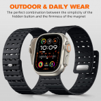 Bandletic Apple Watch Ultra Manyetik Silikon Kay�� 49mm-Black