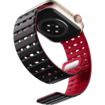 Bandletic Apple Watch Ultra Manyetik Silikon Kay�� 49mm-Black/Red