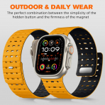 Bandletic Apple Watch Ultra Manyetik Silikon Kay�� 49mm-Yellow/Black