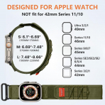 Bandletic Apple Watch Ultra Tactical Naylon Kay�� 49mm-Army Green