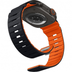 Bandletic Apple Watch 11 Uyumlu Manyetik Silikon Kay��-Black/Orange