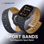 Bandletic Apple Watch 11 Uyumlu Manyetik Silikon Kay��-Anthracite/EarthyYellow
