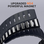 Bandletic Apple Watch 11 Uyumlu Manyetik Silikon Kay��-Charcoal/Black