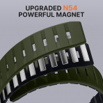 Bandletic Apple Watch 11 Uyumlu Manyetik Silikon Kay��-Light Army Green/Black