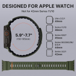 Bandletic Apple Watch 11 Uyumlu Manyetik Silikon Kay��-Light Army Green/Black