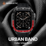 Bandletic Apple Watch 9 Metal Koruyucu Kay�� 45mm-Black/Red