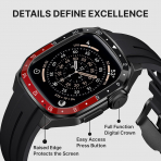 Bandletic Apple Watch 9 Metal Koruyucu Kay�� 45mm-Black/Red