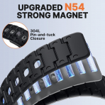 Bandletic Galaxy Watch 20mm Manyetik Silikon Kay��-Black/Gray
