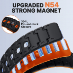 Bandletic Galaxy Watch 20mm Manyetik Silikon Kay��-Black/Orange