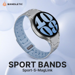 Bandletic Galaxy Watch 20mm Manyetik Silikon Kay��-Light Grey/Ice Blue