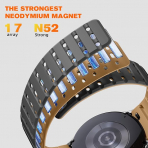 Bandletic Galaxy Watch 7 Manyetik Silikon Spor Kay��-Anthracite Gray/Ochre