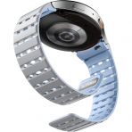 Bandletic Galaxy Watch 7 Manyetik Silikon Spor Kay��-LightGrey/IceBlue