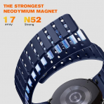 Bandletic Galaxy Watch 7 Manyetik Silikon Spor Kay��-Navy Blue