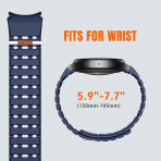 Bandletic Galaxy Watch 7 Manyetik Silikon Spor Kay��-Navy Blue