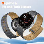 Bandletic Galaxy Watch 7 Manyetik Silikon Kay��-AnthraciteGray/Ochre
